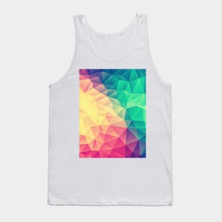Color bomb! Abstract Polygon Multi Color Cubism Low Poly Triangle Design Tank Top